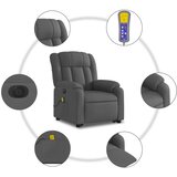  Električni masažni naslonjač na podizanje od tkanine tamnosivi | shoptok.hr