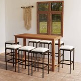  9-dijelni vrtni barski set s jastucima smeđi | shoptok.hr