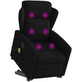 vidaXL Masažni naslanjač s funkcijo vstajanja črno blago | Shoptok.si