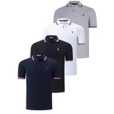 Dewberry QUAD SET T8594 MENS T-SHIRT-BLACK-WHITE-NAVY BLUE-GREY | ePonuda.com