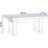  Klupa za blagovanje NOAIN 120 x 41 x 45 cm Masivna borovina | shoptok.hr