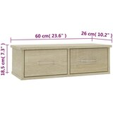  Zidna polica s ladicama boja hrasta 60 x 26 x 18,5 cm drvena | shoptok.hr