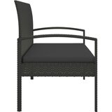  Vrtna klupa s jastukom crna 105 cm od poliratana | shoptok.hr