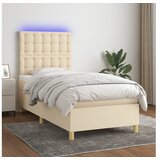  Krevet box spring s madracem LED krem 90x190 cm od tkanine | shoptok.hr