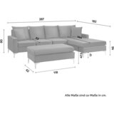 Bessagi Home sedežna garnitura alondra, s taburejem | Shoptok.si