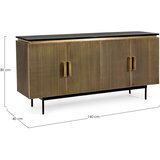 BIZZOTTO Crna/u prirodnoj boji komoda 160x80x40 cm Virat &amp;ndash; Slike