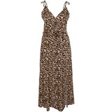 Trendyol Curve Camel Maxi Slit Detailed Leopard Patterned Woven Dress Cene