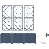  Vrtna saksija 3 pcs Sivi 120 x 40 x 142 cm Plastika | shoptok.hr