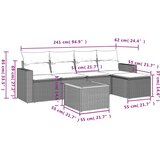  6-dijelni set vrtnih sofa od poliratana s jastucima sivi | shoptok.hr