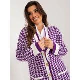 Fashion Hunters Purple-white elegant cardigan