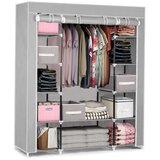 Janshop veliki tekstilni ormar s ladicama - sivi | shoptok.hr