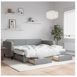 vidaXL Dnevni krevet na razvlačenje svjetlosivi 90 x 190 cm od tkanine | shoptok.hr