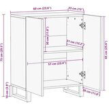 vidaXL Komoda črn 60x33x75 cm trden mangov les | Shoptok.si