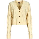 Tommy Jeans Telovniki & Jope TJW HTR CABLE CARDIGAN Bež | Shoptok.si