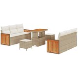 vidaXL Vrtna sedežna garnitura z blazino 9 pcs bež in krem | Shoptok.si