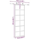  Klizna vrata s priborom crna 76 x 205 cm od ESG stakla | shoptok.hr