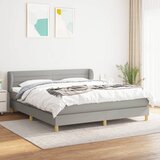 The Living Store Box spring postelja z vzmetnico svetlo siva 160x200 cm žamet - Box Spring Postelja, (21488863) Cene