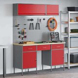  Set radnih ormarića s ladicama s pohranom 8 kom. Crvena Cijene