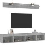  5-dijelni zidni TV elementi s LED svjetlima boja betona drveni | Eponuda.com