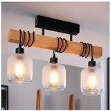 Brilagi Plafonski luster WOOD GLASS 3xE27/60W/230V borovina/crna/bela Cene