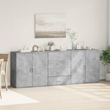  Komoda 3 kom siva boja betona od konstruiranog drva | shoptok.hr