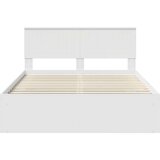  Konstrukcija postelje Bela 140 x 200 cm Masivno borovo les, (5000103274) | Shoptok.si