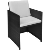  3-dijelni bistro set od poliratana s jastucima crni | shoptok.hr