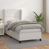 vidaXL Box spring postelja z vzmetnico bel 90x190 cm umetno usnje Cene