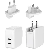 XYPD65CC-ZUZ GaN US foldable with Plug-Set EU/UK white 2xUSB-C AC/DC stolno i priključno napajanje 65