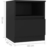  Nočna omarica 2 kosa črna 40x40x50 cm iverna plošča, (20624032) | Shoptok.si