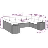 vidaXL 9-dijelni set vrtnih sofa s jastucima poliratan smeđi | shoptok.hr
