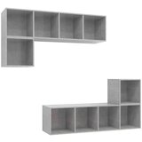 TV 4-dijelni set TV ormarića siva boja betona konstruirano drvo | shoptok.hr