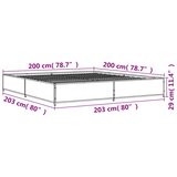 Okvir za krevet smeđi hrast 200x200cm konstruirano drvo i metal | shoptok.hr