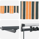 vidaXL Ručna uvlačiva tenda s LED zelenom i žutom 500x300 cm, Tenda za zamjenu tkanine za okvir 5x3 m zelena i žuta | shoptok.hr