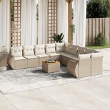 Maison Chic Seti vrtnega pohištva - Vrtna garnitura - Vrtni pohištvo set 11-delna z blazinami bež poli ratan, (21819533) | Shoptok.si