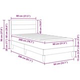  Okvir za krevet Svijetlo siva 80 x 200 cm Poliester - Svjetlosiva 80 x 200 cm | shoptok.hr