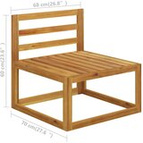 vidaXL Modularna srednja sofa i tamnosivi jastuci masivno drvo bagrema | shoptok.hr