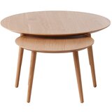 Unique Furniture Okrugli stolići za kavu u setu 2 kom u dekoru hrasta u prirodnoj boji ø 88 cm Adda – Cijene