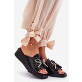 Boto Women's Wedge Sandals With Bow Black Moonzella | Shoptok.si