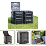  The Living Store Vrtni kompostnik črn 380 L - Kompostnik, (21744004) Cene