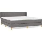  Box spring postelja z vzmetnico temno siva 180x200 cm blago, (20791419) | Shoptok.si
