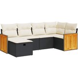  6-dijelni set vrtnih sofa s jastucima crni od poliratana | shoptok.hr