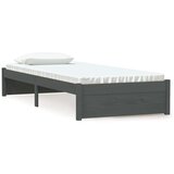  Posteljni okvir siv iz trdnega lesa 75x190 cm 2FT6, (20643607) | Shoptok.si