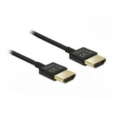 Delock hdmi kabel z mrežno povezavo 0,25m črn high speed 3D 4K slim 85117 Cene