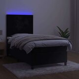  Box spring s madracem LED crni 100x200 cm baršun | shoptok.hr