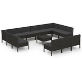 The Living Store Vrtna sedežna garnitura 14-delna z blazinami poli ratan črna - Vrtna Sedežna Garnitura, (21422277) | Shoptok.si