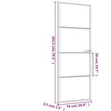 Sobna vrata tanka crna 76 x 201,5 cm kaljeno staklo i aluminij | shoptok.hr
