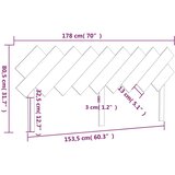  Uzglavlje za krevet Crno 178x3x80,5 cm od masivne borovine | shoptok.hr