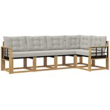 vidaXL Zunanja garnitura za sedenje 5 pcs Bela in svetlo siva, (5000281230) | Shoptok.si