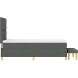 vidaXL Krevet s box spring-om s madracem i klupom tamno sivo 90x200 cm tkanina Cijene